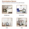 Ejoyous Industrial Nightstand Coffee Table, Modern Square End Table Coffee Table with Storage Grid Sturdy Wrought Iron Side Table for Bedroom Liv