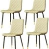 dining chair Kitchen Dining Chairs Set Office Business Chairs, Dining Chair 4 Pcs Chairs Fashion Modern Dining Chair PU Leather Soft Pad Cushion
