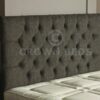 CROWNBEDSUK CHESTERFIELD DIAMANTE BUTTON HEADBOARD IN 2ft5,3ft,4ft,4ft6,5ft,6ft !!!!NEW!!!! (CREAM, 3FT (SINGLE) PLAIN BUTTON)