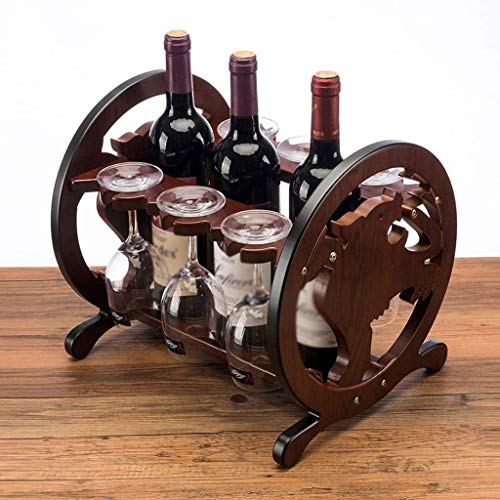 DLOETT Wooden Wine Rack, Wine Rack Grape Solid Wood Wine Rack, Suitable to Be Placed At The Living Rooms, Bedrooms, Restaurants