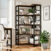 NUMENN 5 Tier Corner Bookshelf, Modern Corner Bookcase, Large Open Shelf Bookcase, Tall Bookshelves Storage Display Rack for Bedroom, Living Room
