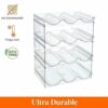 Rehomy Clear Stackable Plastic Refrigerator Rack Water Bottle Holder Storage Organizer for Champagne Water Bottles