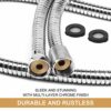 Magichome Stainless Steel Shower Hose, Standard UK Universal Thread Fitting to Fit Any Standard UK Shower Head, 1.5M, Complete with Plastic Washe