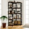 NUMENN 5 Tier Corner Bookshelf, Modern Corner Bookcase, Large Open Shelf Bookcase, Tall Bookshelves Storage Display Rack for Bedroom, Living Room