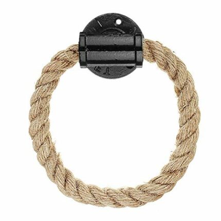 Alicer wall towel ring, vintage hand towel ring, cast iron wall towel holder with hemp cord, industrial style, bathroom toilet rope rack