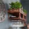 Wall-Mounted Wine Rack, Vintage Iron Wine Rack, Multi-Function Storage Wine Rack, Creative Display Stand, Home Goblet Holder, Cabinet Bar Kitchen
