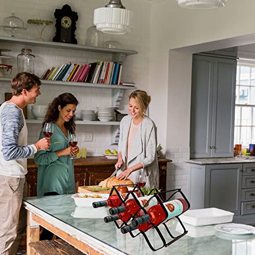 Yehchi Countertop Wine Rack Freestanding,Metal Lattice 10 Bottle Wall Mountable Wine Rack Free Mobile Small Wine Rack Holder,Tabletop Wine Storag