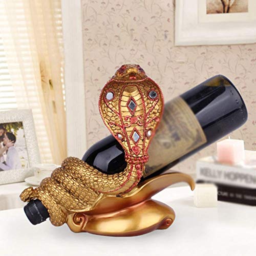 SCKTFS King Wine Rack,European Decorations Gift,Ornaments Resin Craft color Gold