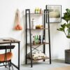 IBUYKE Ladder Shelf, Bookshelf, 4-Tier Storage Organiser Shelves, Shelving Unit, Plant Stand, Living Room Bookcases, Industrial Bookshelf, for Be