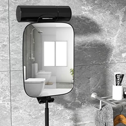 TOUCHBeauty Shower Mirror,3X Magnification Shaving Mirror Cosmetic Mirror Shower and Bath, With Hook, No Drilling RAG-2071 (Black)