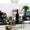 Syrup Bottle Holder, Stainless Steel Wire Coffee Syrup Bottle Rack 4 Compartment Bottle Organizer Dressing Bottle Countertop Display Storage Stan