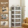 HOTRCR Extra Large Plastic Storage Boxes with Lid, Clear Heavy Duty Storage Box, Set of 3 Folding Storage Box, Great for Bedroom, Living Room, Of