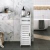 Yosoo Health Gear Bathroom Floor Storage Cabinet, White Robust Bathroom Organizer Furniture Corner Shelf Toilet Slim Shelf with Shelves and Doors