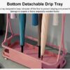 AANAN Umbrella Stands,Office Metal Umbrella Stand Holder, Modern Large Umbrella Rack with Hooks and Removable Drip Tray, for Hallway Entryway Ind