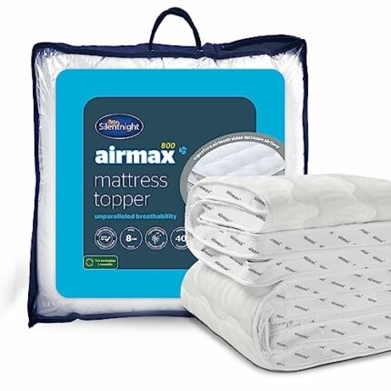 Silentnight Airmax 800 Double Mattress Topper – Extra Thick Deep Fitted Mattress with Mesh Sides to Increase Airflow and Elasticated Straps – Hyp