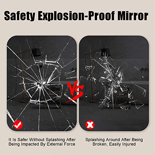 Illuminated Bathroom Mirror with Led Light and Dimmable Touch Sensor Wall Mounted round Makeup Shaving Explosion Proof No Border, Led,