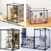 SOGOBOX Shoe Box with Mirror Back,Stackable Clear Shoe Box,As Shoe Box Storage Containers and Shoe Display Case,with Magnetic Side Opening Door,