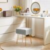 YMYNY Storage Ottomans, Chair Stool Upholstered, Footstool Velvet Bench, Dressing Table Stool, Pouf Couch Stool, Metal Legs, Removable Cover, for