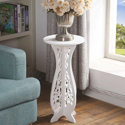White Small Coffee Table Desk Wood Plastic Board Round Small Tea Corner Table Side End Occasional Lampe Plant Table Rack Stand Home Furniture Rac