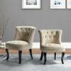 HULALA HOME Velvet Dining Chair Dressing Vanity Chairs Kitchen Upholstered Accent Chair with Black Legs for Dining Room Living Room Bedroom (1, B