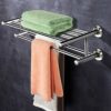 Alfaview 24'' Towel Rack, Stainless Steel Metal Towel Bar, Wall-Mounted Towel Holder Organizer Towel Shelf Storage Rail for Bathroom Kitchen (Sil