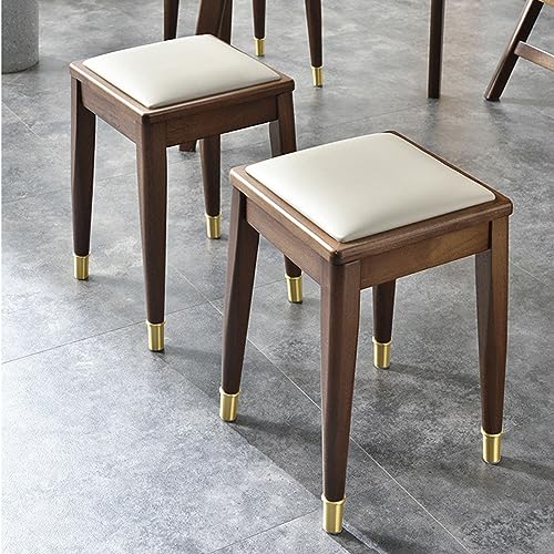 Bar Stools, Solid Wood Saddle Kitchen Stools with PU Leather Cushion Counter Height Barstools with Wooden Base for Kitchen Dining Cafe