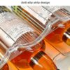 Rehomy Clear Stackable Plastic Refrigerator Rack Water Bottle Holder Storage Organizer for Champagne Water Bottles