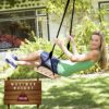 Wood Tree Swing Adult Children Hanging Beech Tree Rope Garden Swings Seat Chair for Indoor Outdoor with Adjustable Rope (20''x10'')