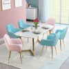 Leisure Dining Chairs Flannel Backrest Metal Legs for Study Living Room Restaurant Hotel (Color : Stlye 6)