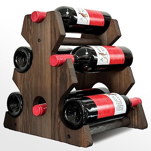Wine Rack Countertop Wine Bottle Holder, Wine Racks Tabletop Free Standing Wine Bottle Storage Rack for Home Kitchen Dining Room Bar Decor, Luxur