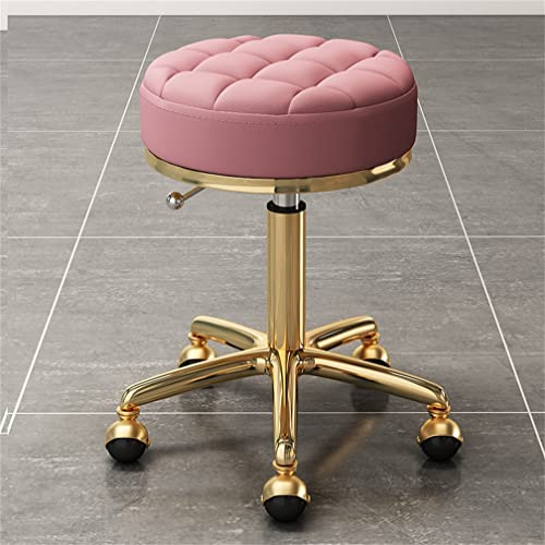 AANAN Stools,Beauty Stool Rolling Stool, Comfortable Swivel Stool on Wheels, Heavy Duty Hydraulic Metal Stool with Rod for Salon, Massage, Clinic