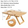 Youeon Portable Wine Picnic Table with 5 Wine Glasses Holder, Foldable Champagne Picnic Snack Table, Wine and Cheese Table for Picnic, Camping, P