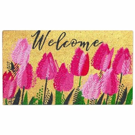 Coir door mat, inside and outside door mats, welcome mat, indoor and outdoor doormats, front doormat, non slip with PVC backing, entrance door ma