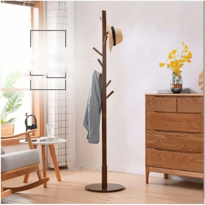 KRHINO Clothes rack and hat rack Coat Rack Wood Flapper Coat Rack, Clothing Hanger Umbrella Holder and Hat Organizer Shelf, Coat Shelf Great Suit