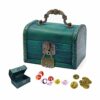 Wood Storage Trunk with Lock, Vintage Storage Box, Treasure Chest Storage Box, Coin Box Treasure Chest Pirate, Wooden Chest, Treasure Chest Money
