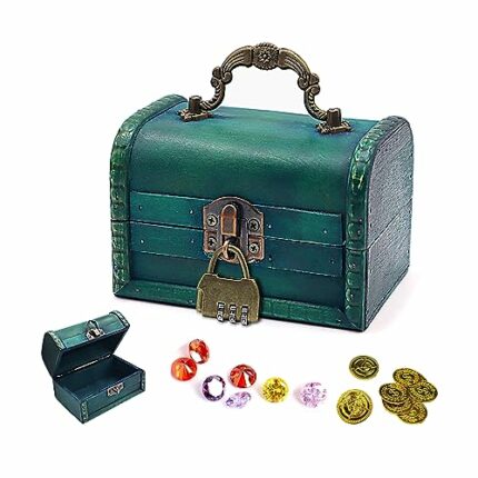 Wood Storage Trunk with Lock, Vintage Storage Box, Treasure Chest Storage Box, Coin Box Treasure Chest Pirate, Wooden Chest, Treasure Chest Money