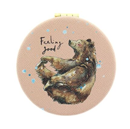 Blueprint Collections Snowtap Compact Mirror | Bear Mirror | Pocket Mirror | Travel Mirror | Magnifying Makeup Mirror | Cosmetic Mirror