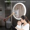 round Led Bathroom Mirror Illuminated Demisting Bathroom Smart Makeup Vanity Dimmble Touch Switch, Frameless Frosted Edges, Switch+antifog,