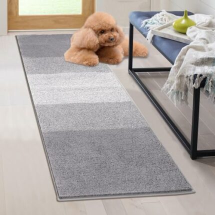 Vaukki Indoor Doormat Entryway Door Rug, Non Slip Absorbent Mud Trapper Mats, Low-Profile Inside Floor Mats, Soft Machine Washable Small Rugs Doo