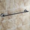 Ceramic Towel Bar Single Bar Matte Black Bronze Antique Bathroom Copper Bathroom Wall Towel Rack 60Cm/D