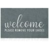 AAZZKANG Doormat Outdoor Entrance with Non Slip Rubber Backing Welcome Please Remove Your Shoes Mat Easy to Clean Indoor Door Mat for Entrance