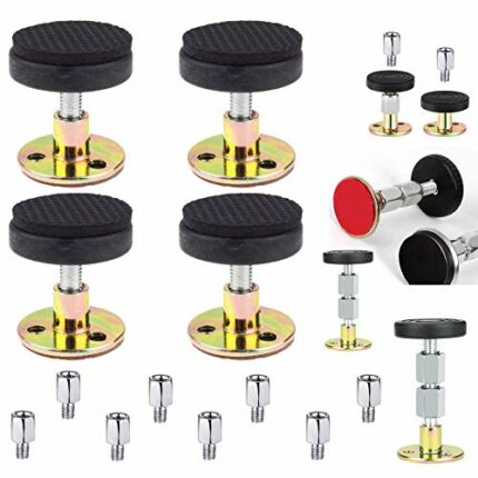 FIGFYOU 4 Pcs Adjustable Threaded Bed Frame Anti-Shake Tool, Headboard Stoppers Bedside Anti-Shake Fixer Effectively Reduce Noise Anti-Shake Fixe