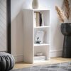 Vida Designs Oxford 3 Tier Cube Bookcase, White Wooden Shelving Display Storage Unit Office Living Room Furniture
