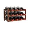 Felenny Wooden Rack 3 Tiers 12 Bottle Free Standing Storage Holder, Rack Cabinet Holder Display Shelf for Home Living Room, Pantry, Kitchen, Cabi