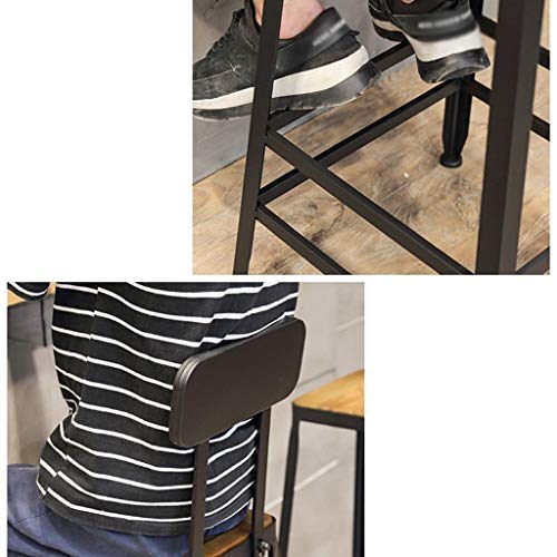SDFGH Bar Stool Nordic Minimalist Home Solid Wood High Stool Bar Stool Bar Chair Leisure Back Chair Stool