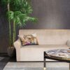 Pretty Jolly Spandex Loveseat Cover Super Soft 1-piece Beige Slipcover for Loveseats Stretch Universal Couch Cover for Living Room Easy Fit Washa