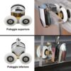 4 Pcs 25mm Shower Door Rollers, Replacement Sliding Shower Door Runners Wheels for 4-6mm Glass, Curved Shower Door Rollers, Shower Enclosure Acce