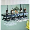 Stylish Simplicity Ceiling Wine Rack Vintage Wrought Iron Metal Glass Wine Cup Holder Stylish Simplicity Down Home Goblet Holder Living Room Disp