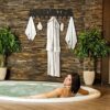 Towel Rack for Hot Tub Bathroom Towel Holder with 10 Hooks Towel Hanger Wall Mounted for Robes, Clothes, Towels - Hot Tub Accessories Outdoor