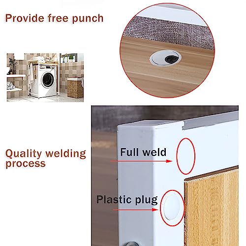 HTONVK Dryer Stand Adjustable Portable Stacking Kit for Front Loader Washing Machine & Tumble Dryer - Space Saving Solution for Laundry With No W